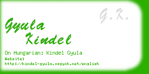 gyula kindel business card